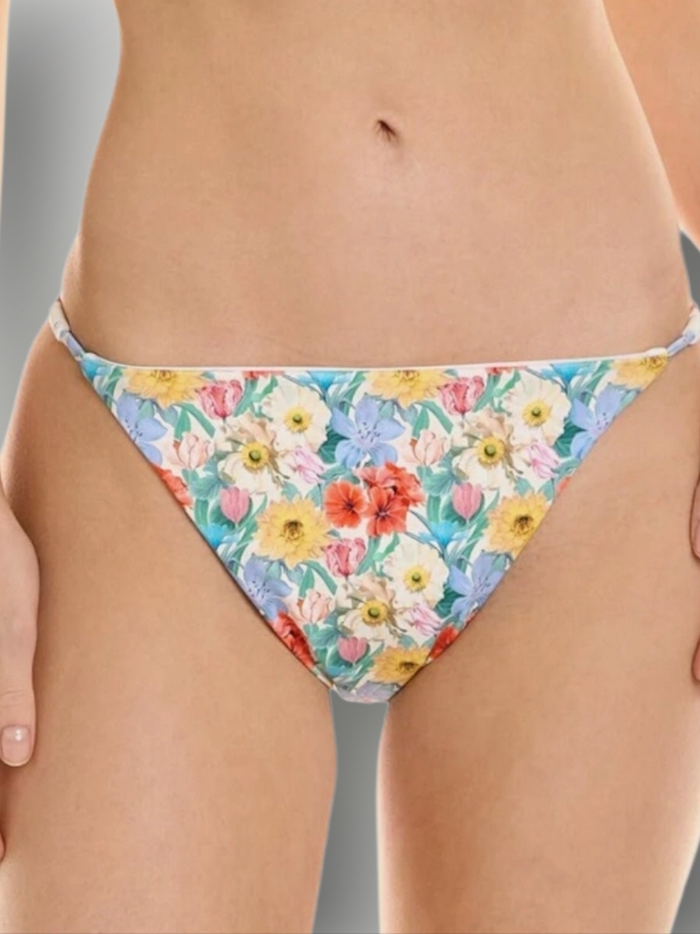 Onia Martina High Cut Adjustable Loop Bikini Bottom Medium Liberty June Bloom - Picture 1 of 12